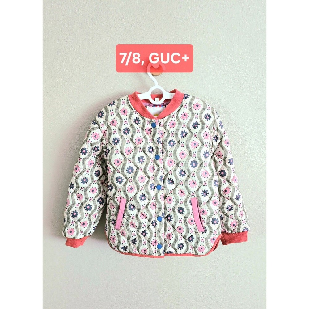 VGUC Mini Boden Printed Bomber Jacket, Sz 7/8